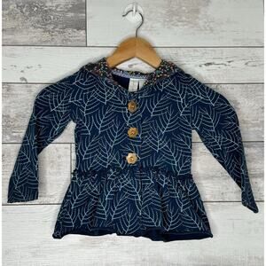 Matilda Jane Arcadia Hooded Jacket Girls Size 4 Teal Blue